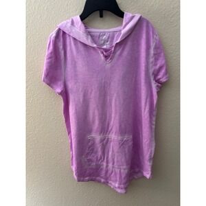 Girls‎ Active Tee Shirt Top Purple Short Sleeve Hoodie